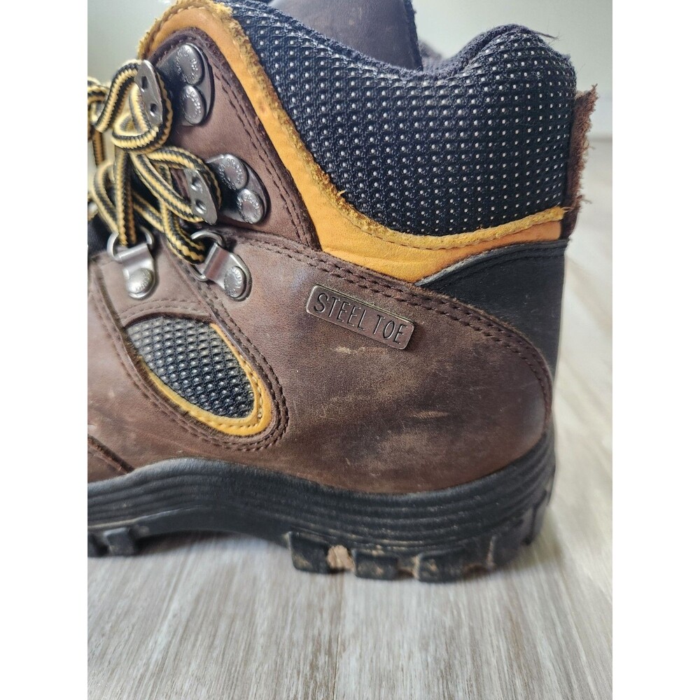 Brahma Blaze Steel Toe Work Boots Brown Leather Lace Up Safety Womens Sz 8 GUC - Picture 2 of 11